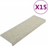 vidaXL - Trapmatten - zelfklevend - 15 st - sisal-look - 65x21x4 cm - lichtgroen