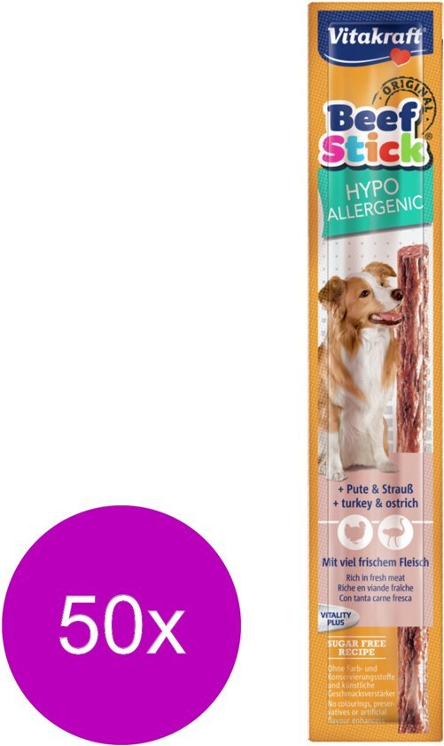 VITAKRAFT Beefstick Hond Hypoallergic - Hondensnacks - 50 x 12 g