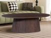 MIGADON Table basse ovale 120 cm brun foncé