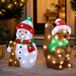 Lumineo Figurine éclairée - Écureuil et bonhomme de neige - H38 cm - Acrylique - LED - Éclairage de Noël