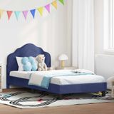 Maison Exclusive - Cadre de lit enfant avec tête de lit bleu police, 90 x 200 cm, velours