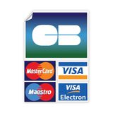 Ambiance Sticker CB Sticker Geaccepteerde Auto Muurschildering Winkel Hotel Taxi Kaart Blauw Visa Muursticker Logo - H8 cm x L 5,7 cm