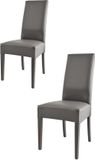 t m c s Tommychairs Luisa - Eetkamerstoelen - Set van 2 - Donker Grijs - Kunstleer & Hout