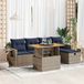 Maison Exclusive - Ensemble de meubles de jardin 6 pièces avec banc, coussins, en polyrotin gris, avec un cadre en bois d'acacia