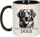 Bellatio Decorations Mok Golden Retriever - Zwart - Keramiek - 300 ml