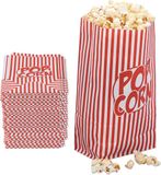 Relaxdays Popcorn Bakjes - 144 Stuks - Papier - Retro - Rood-Wit
