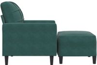 vidaXL Fauteuil met voetenbank fluweel donkergroen