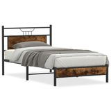 vidaXL Cadre de lit chêne fumé 107x203 cm