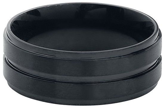 etNox Basic Double Black Heren Ring - zwart