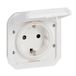 Legrand Stopcontact 16A met aardingscontact aan de zijkant, Plexo, waterdicht IP55, voor installatie met behuizing of frame, wit, 069639LE
