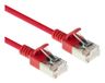 ACT Rode 2 meter LSZH U/FTP CAT6A datacenter slimline patchkabel snagless met RJ45 connectoren