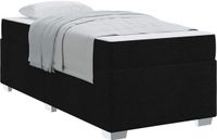 vidaXL Bedframe met matras Zwart Stof 90 x 200 cm