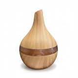 HOME DECO FACTORY - Diffuseur d'arômes LED en forme de goutte - Ambiance apaisante et lumière d'ambiance - Pour huile essentielle - Bien-être et décoration - Plastique PP - Marron