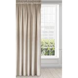 Eurofirany Melanie Gordijn, fluweel, plooiband, 1 stuk, zacht, edel gordijn, 200 g/m², elegant, glad, effen, wollig, modern, klassiek, woonkamer, slaapkamer, 140 x 270 cm, beige