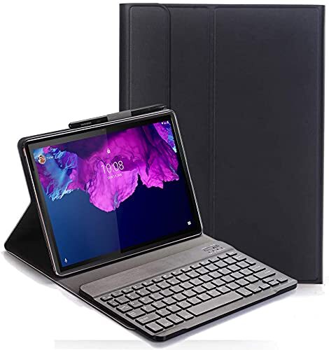 C/N Toetsenbordhoes voor Lenovo Tab P11 - (QWERTY-Indeling) Ultradunne Flip met Verwijderbare Draadloze Toetsenbordstandaard Case voor Lenovo Tab P11 11" 2020 TB-J606F, Zwart