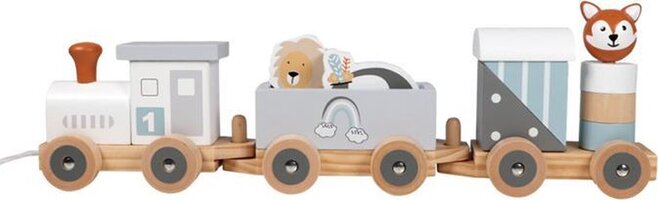 Tryco Wooden Animal Train - White/Grey