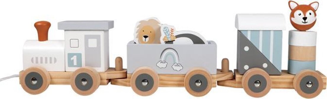 Tryco Wooden Animal Train - White/Grey