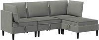vidaXL - Woonkamer - Meubelset - 4 - st - Donkergrijs - Stof