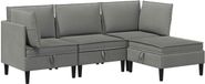 vidaXL - Salon - Ensemble de meubles - 4 - pièces - Gris foncé - Tissu