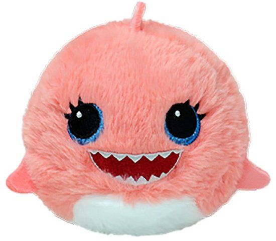 Ty Beanie Bouncers Knuffel Haai Reef - Roze haai met glimlach