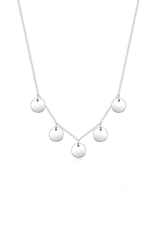 Elli Halsketting Cirkel Geo Basic 925 Sterling Zilver - Zilver - 45 cm