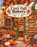 Cozy Fall Bakery Coloring Book for Teens and Adults: Bold & Easy Autumn Baking, Cute Pastries, Pumpkin Pies, Breads and Cozy Café Scenes