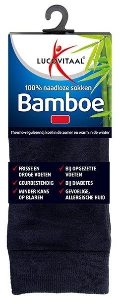 Lucovitaal Bamboe Lange Sokken Blauw 39-42