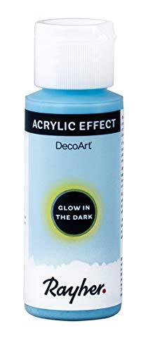 RAYHER 35041356 Glow in the dark, lichtblauw, fles 59 ml, normaal