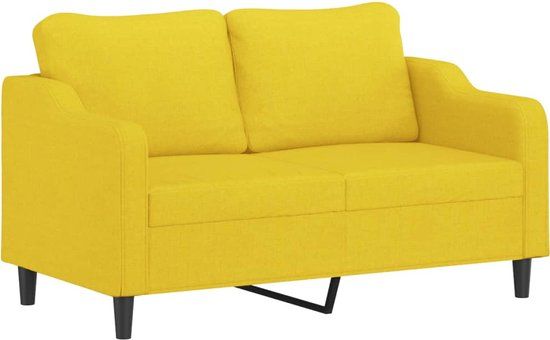 vidaXL Tweezitsbank 140 cm stof lichtgeel