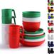 Luxiba - Service en plastique, 24 pièces, pour 6 personnes, assiettes et bols réutilisables, sets couleur IT, avec assiettes plates, assiettes à dessert, bols à muesli, tasses pour la maison, le jardin, la pique-nique