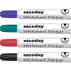 niceday WBM2.5 Whiteboardmarker Kogel Kleurenassortiment 4 Stuks