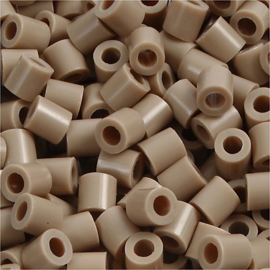 Nabbi Strijkkralen, afm 5x5 mm, gatgrootte 2,5 mm, beige (6), medium, 6000stuks