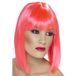 Smiffys Glam pruik, neonroze, kort, afgerond met pony