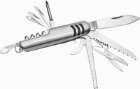 Bellatio Design Multifunctioneel zakmes - zilver - 11 functies - 10 cm
