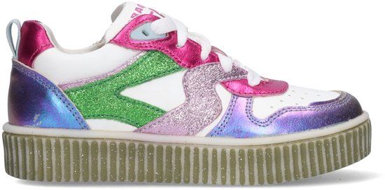 Braqeez 426230-996 Meisjes Lage Sneakers - Roze - Imitatieleer - Veters