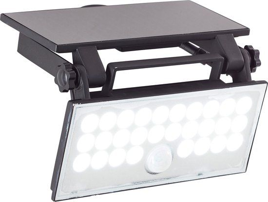 Brilliant Luton - Buiten wandlamp - LED 6W - Solar - 1000 lm - 4100K - IP65 - Zwart