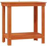 vidaXL Werkbank met plank wasbruin 80 x 50 x 80 cm massief grenenhout