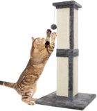 Merkloos / Sans marque Wan GmbH Hoge Kattenkrabpaal - Sisal Krabpaal voor Katten met Bal - Grijs
