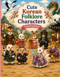 Cute Korean Folklore Characters Coloring Book