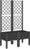 vidaXL Plantenbak met latwerk 80x40x142 cm polypropeen zwart