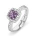 Orphelia Damesring 925 Zilver Zirkonia Vierkant Paars Maat 50