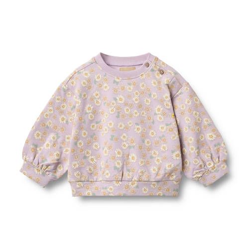 Wheat gebloemde sweater lila