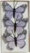 Decoris decoratie vlinders op draad - 3x - paars - 8 x 6 cm