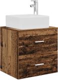 vidaXL Wandgemonteerde wastafelmeubel Oud hout 49,5 x 41 x 63 cm