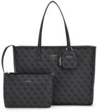 GUESS Power Play II Large Tech Tote Coal Logo Shopper Schoudertas met Laptopvak