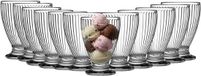 Urban Living Coupes à glace/bols à glace - 12x pièces - 280 ml - verre - avec relief - bol à dessert