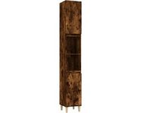 vidaXL Badkamerkast 30x30x190 cm bewerkt hout gerookt eikenkleurig