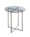 HAKU Roestvrij staal bijzettafel ronde glasplaat grijs ronde sofatafel veiligheidsglas 8 mm glas salontafel - Maat: H 55 cm x Ø 50 cm, Stijl: Art Deco