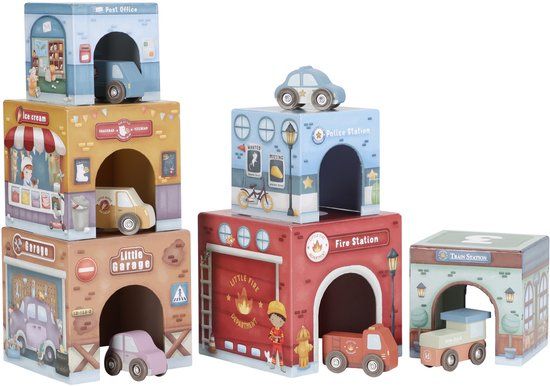 Little Dutch Stapeltoren Inclusief 6 Auto’s – Hout FSC