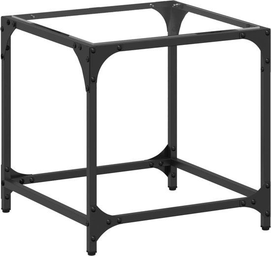 vidaXL Salontafel met transparant glazen blad 40x40x40 cm staal